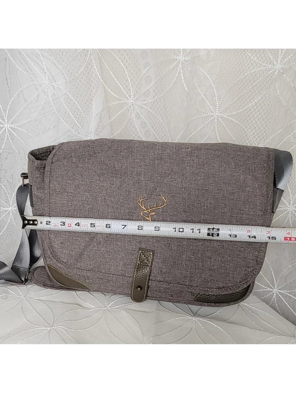 Glenfiddich Messenger Sling Bag 2016 Gray with Deer Embroidery Adjustable Strap